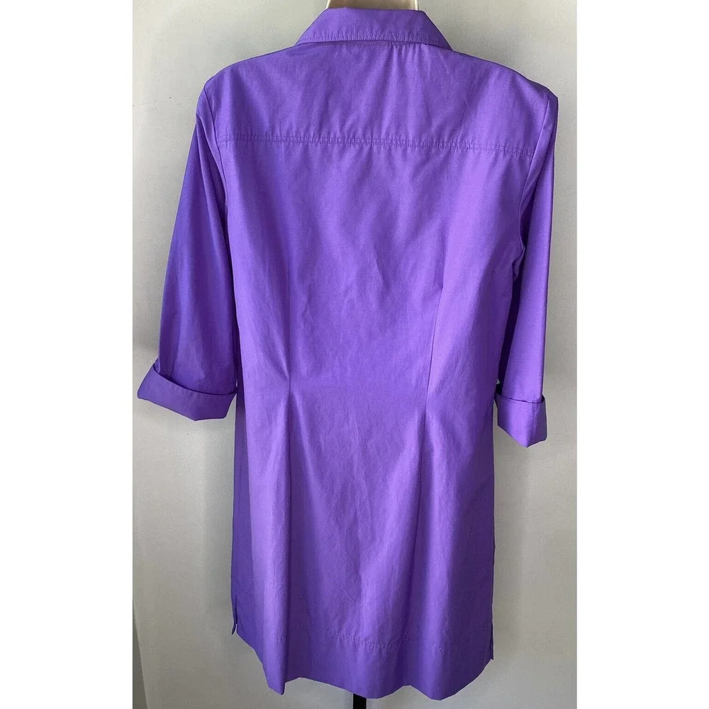Nordstrom Finley Dani Purple Shift Dress 3/4 Sleeves Pockets Sz S USA $240 - Picture 2 of 7